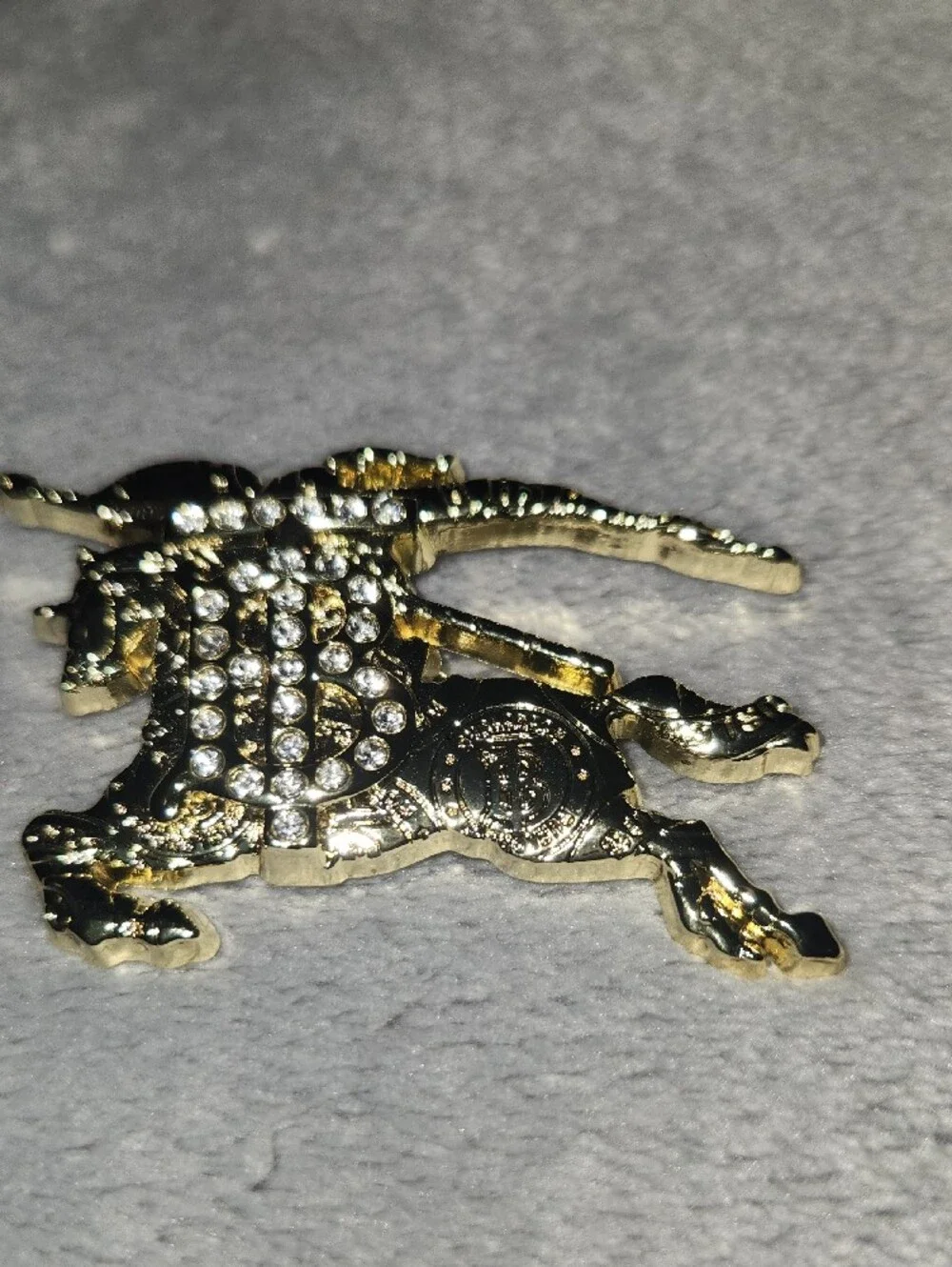 Gold-Tone Crystal Horse Brooch - Women Accessories